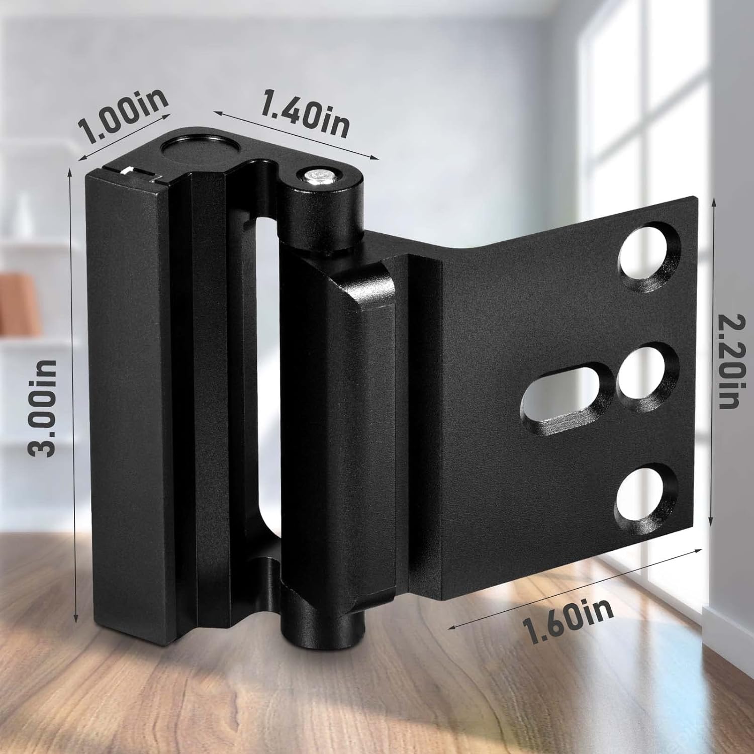 Steinwhale 3Pack Home Security Door Reinforcement Lock, Childproof Safety Door Lock Latch Inside Stopper, Add High Security to Prevent Home Unauthorized Entry, Aluminum Construction Finish Black